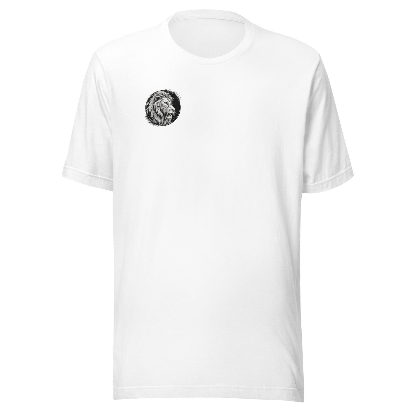 Bold Lion Men's Christian Graphic T-Shirt (back print & front logo) White