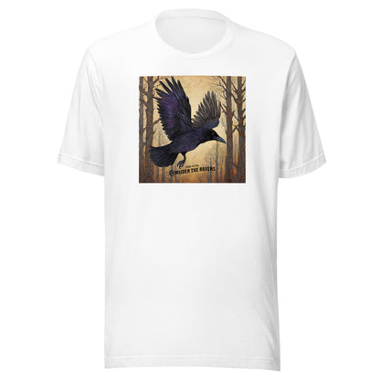 Consider the Ravens Men's Bible Verse T-Shirt Luke 12:24 White