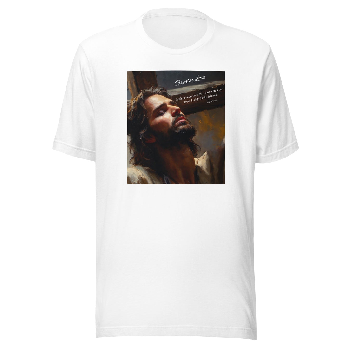 John 15:13 Jesus Men's Christian Graphic T-Shirt White