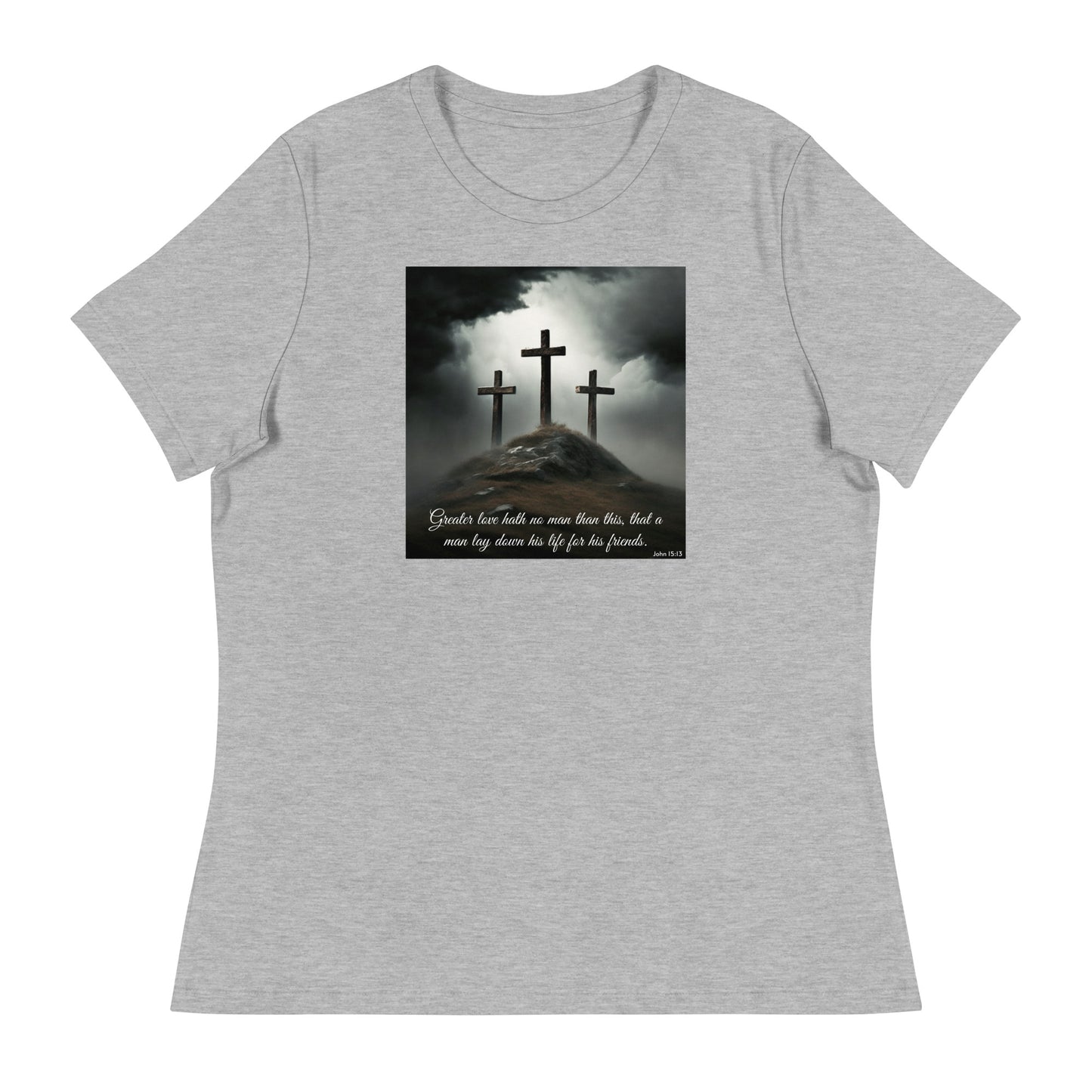 John 15:13 Women's Christian T-Shirt Athletic Heather