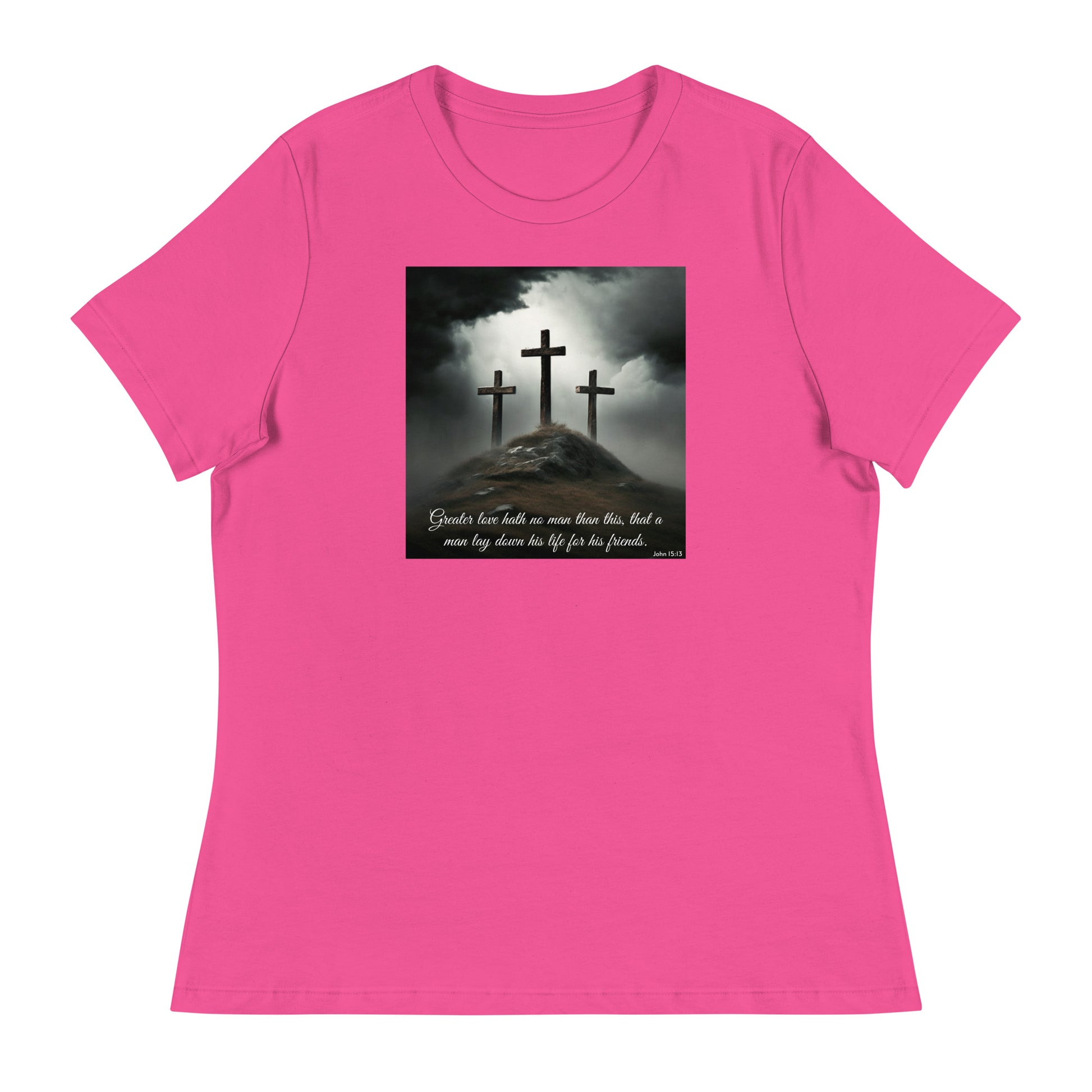 John 15:13 Women's Christian T-Shirt Berry