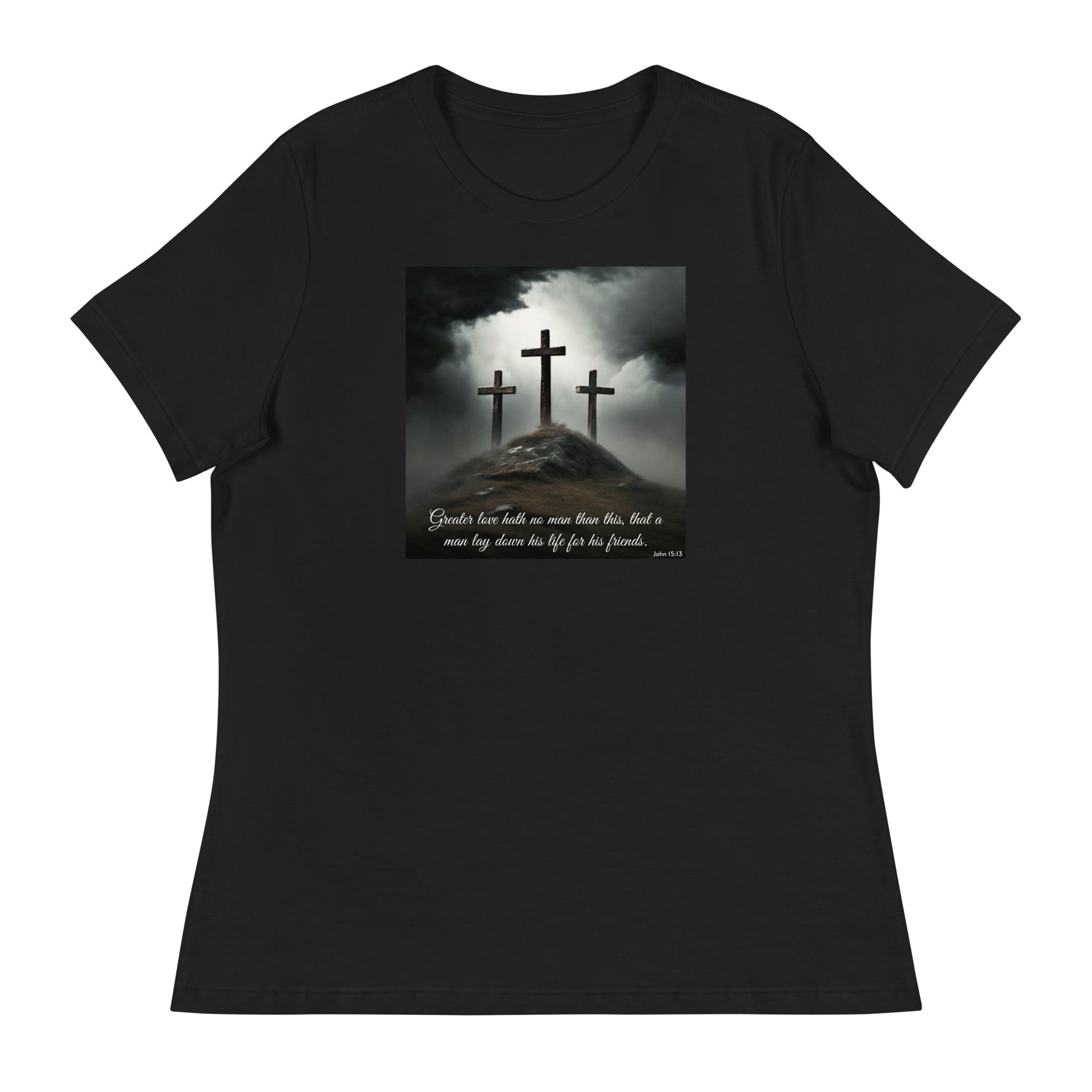 John 15:13 Women's Christian T-Shirt Black