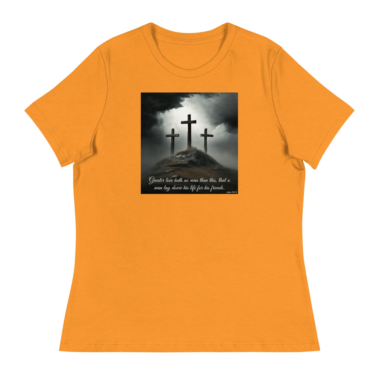 John 15:13 Women's Christian T-Shirt Heather Marmalade