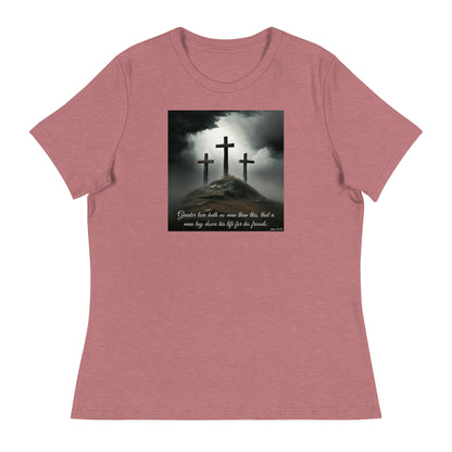 John 15:13 Women's Christian T-Shirt Heather Mauve