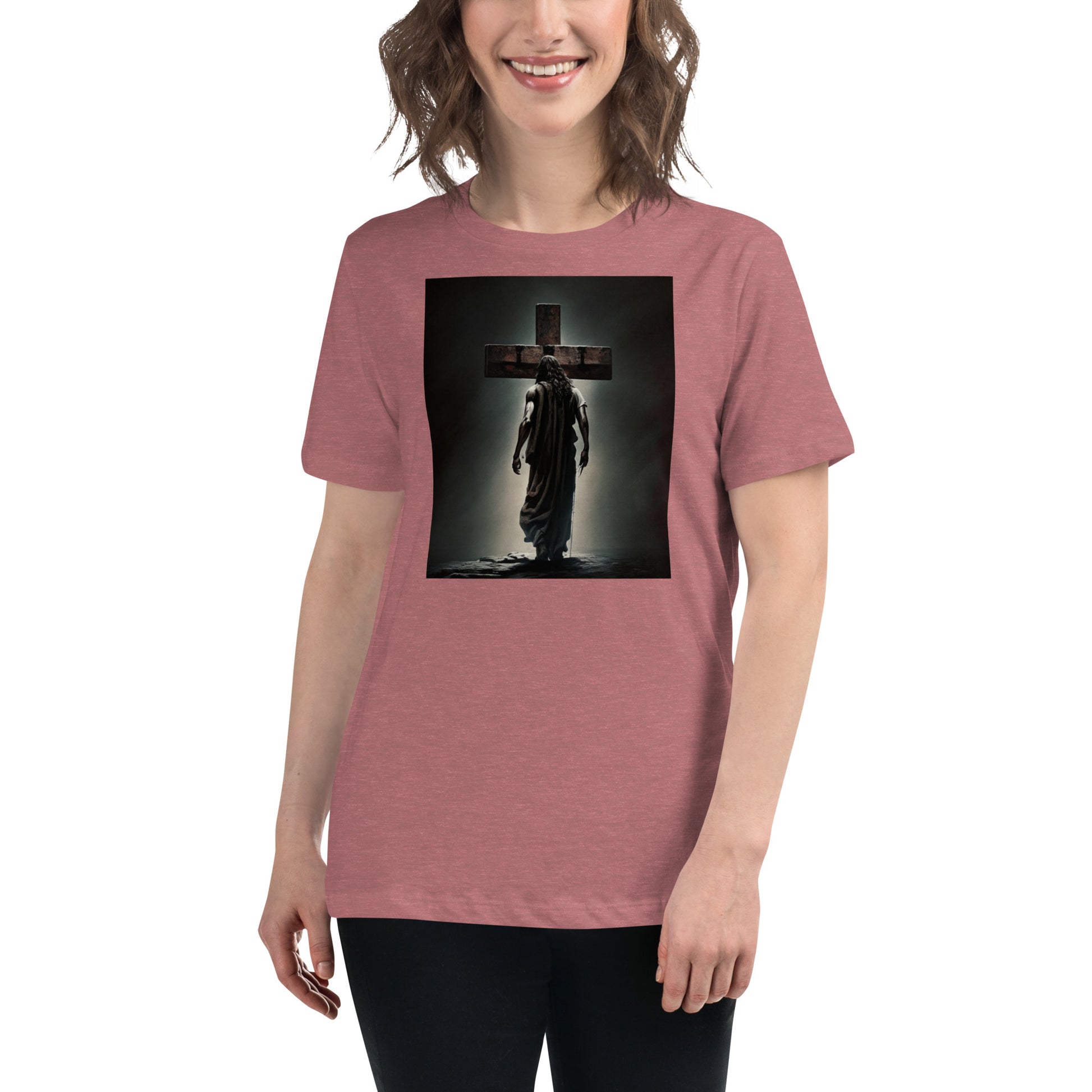 Christ Facing the Cross Christian Women's T-shirt