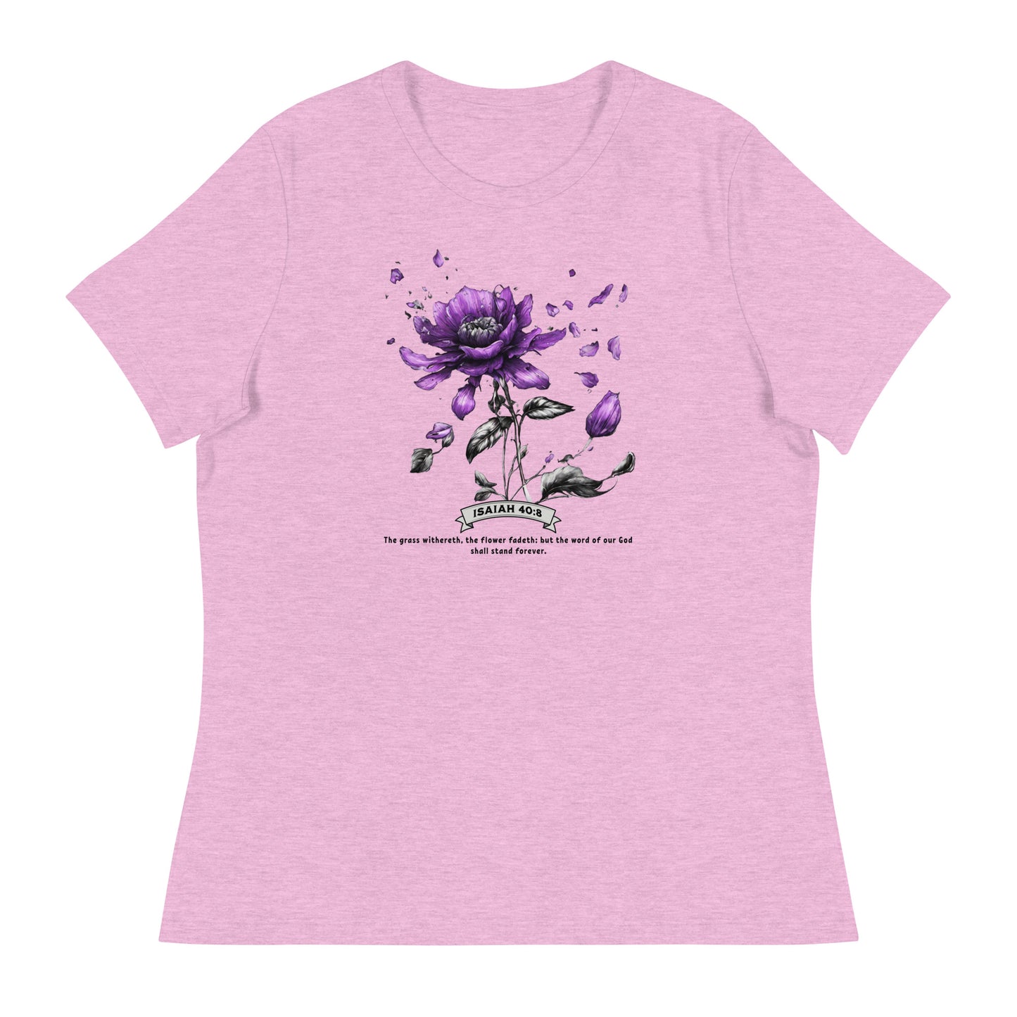Flower Fadeth Women's Christian T-Shirt Heather Prism Lilac