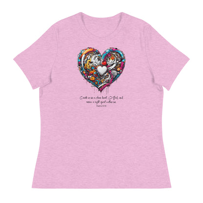 Blessed are the Pure in Heart Women's Christian T-Shirt Heather Prism Lilac