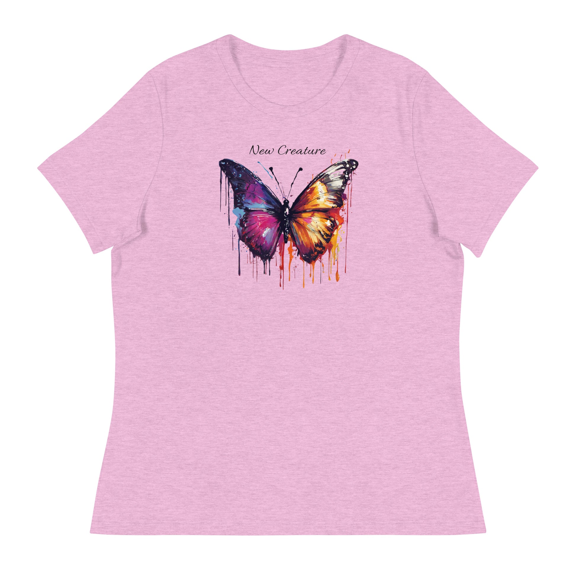 New Creature Christian Women's Beautiful Graphic T-Shirt Heather Prism Lilac