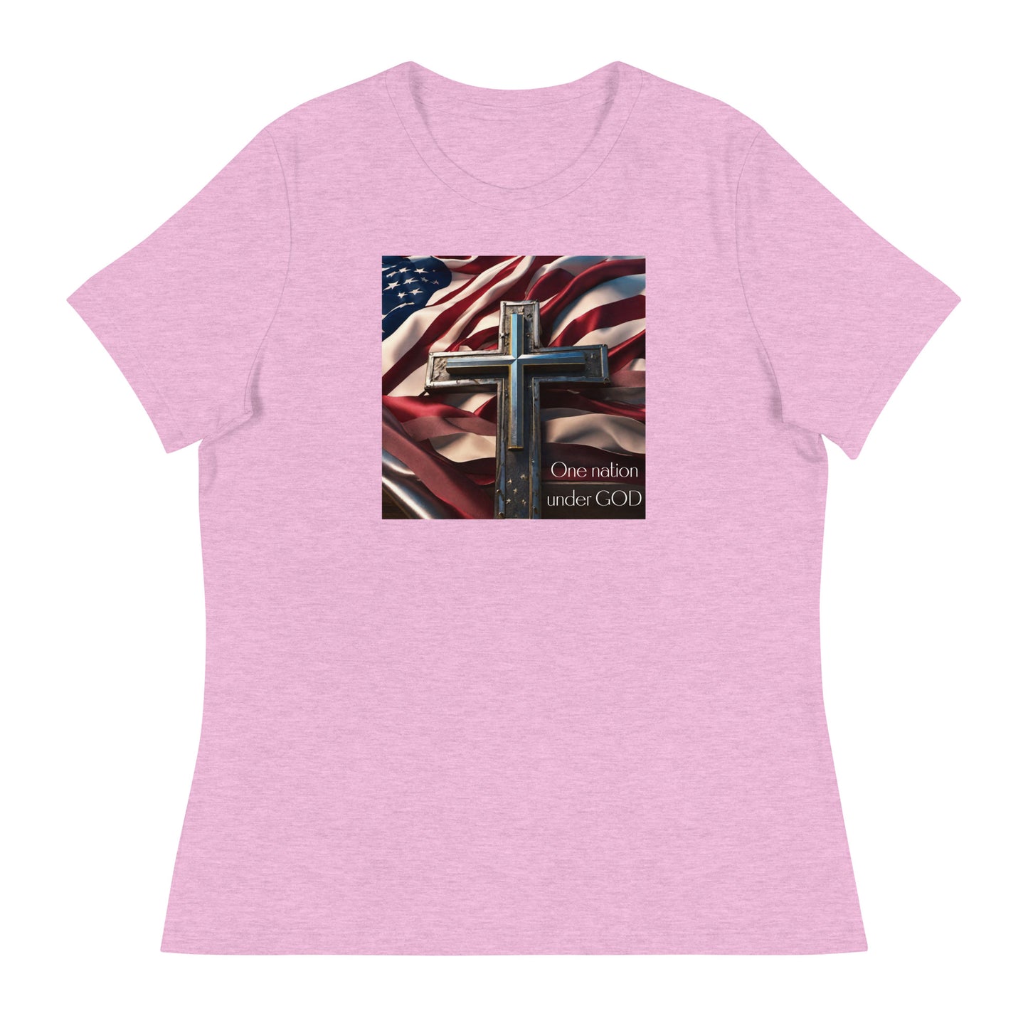 Patriotic Graphic Women's T-shirt Heather Prism Lilac