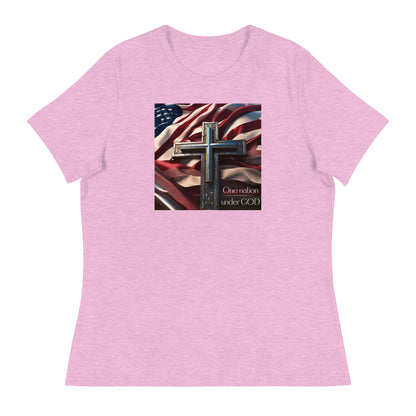 Patriotic Graphic Women's T-shirt Heather Prism Lilac
