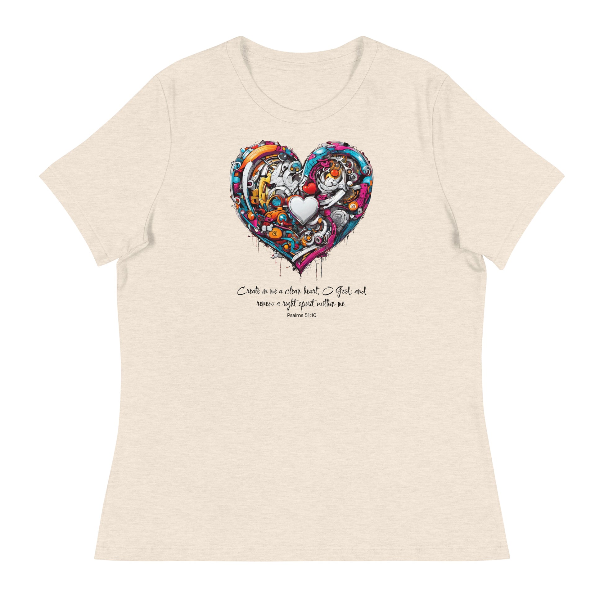 Blessed are the Pure in Heart Women's Christian T-Shirt Heather Prism Natural