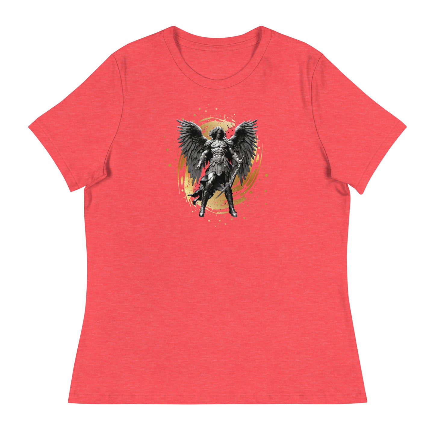 Biblical Archangel Bold Christian Women's T-Shirt Heather Red