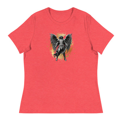 Biblical Archangel Bold Christian Women's T-Shirt Heather Red