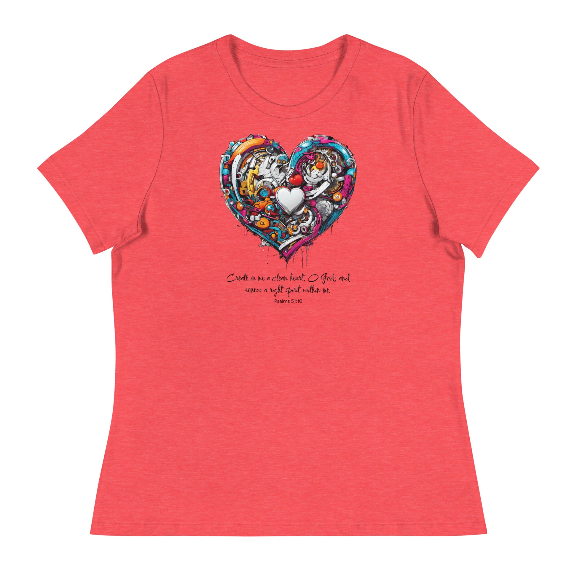Blessed are the Pure in Heart Women's Christian T-Shirt Heather Red