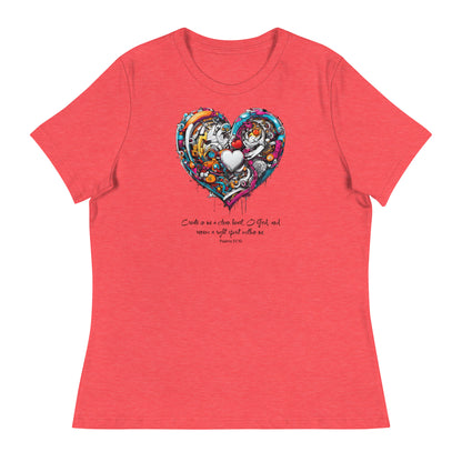 Blessed are the Pure in Heart Women's Christian T-Shirt Heather Red