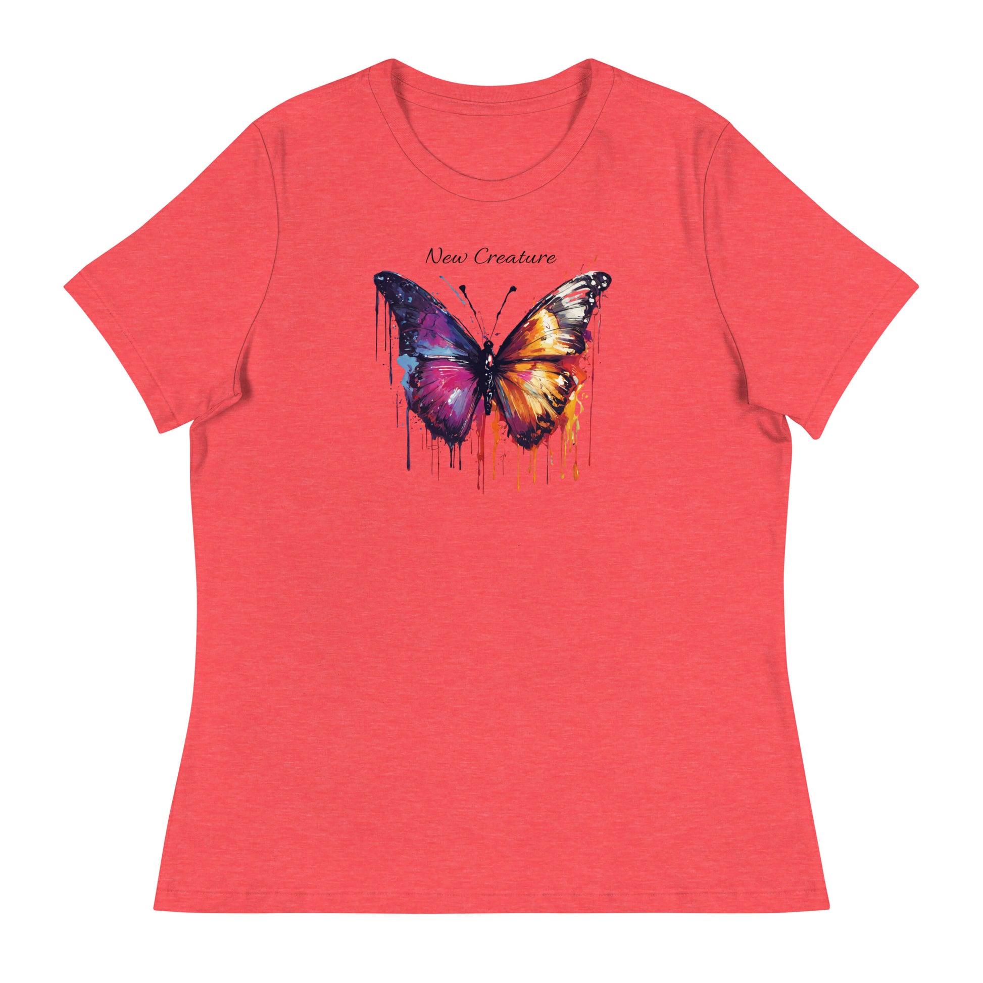 New Creature Christian Women's Beautiful Graphic T-Shirt Heather Red