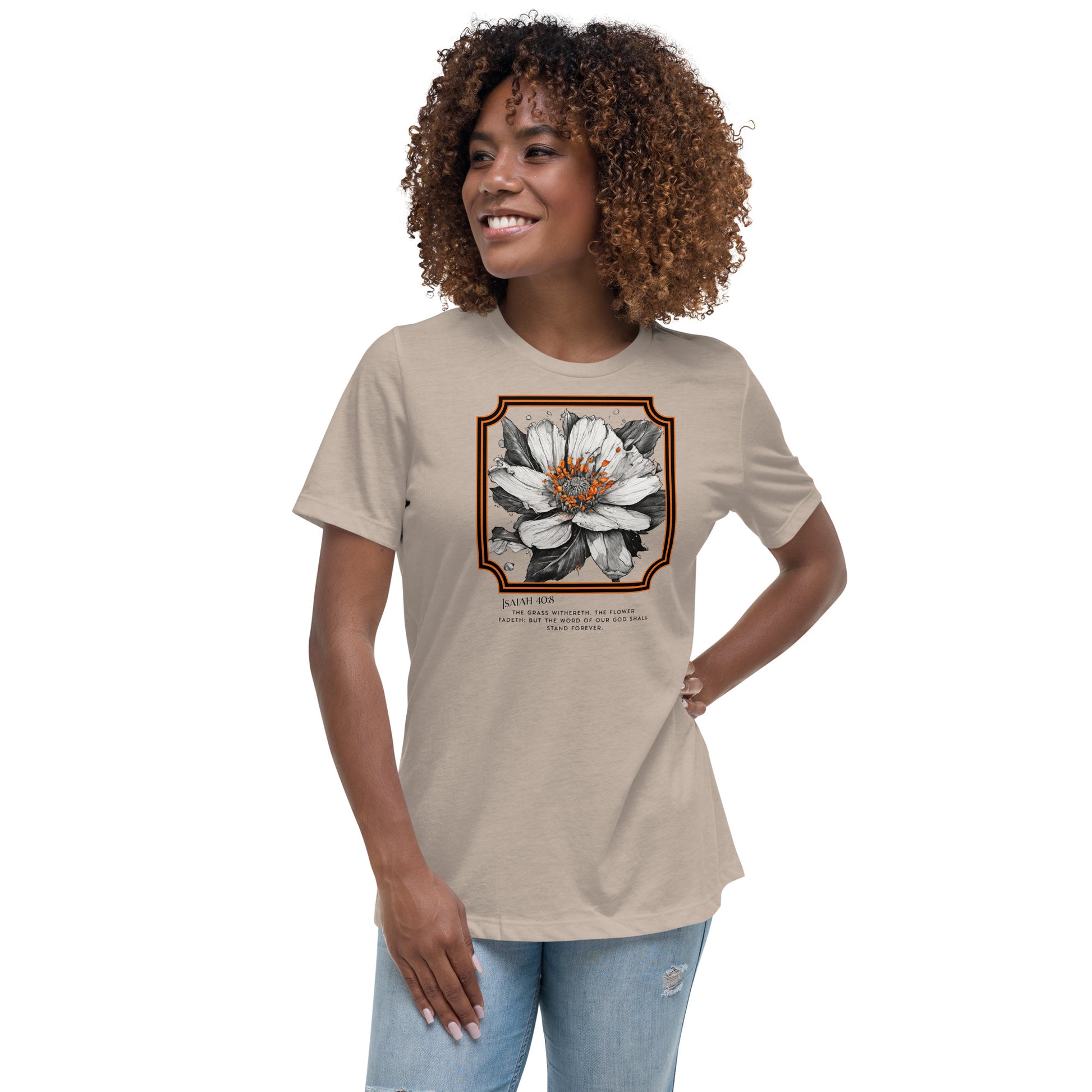 Isaiah 40:8 Flower Fadeth Women's Christian Graphic T-Shirt