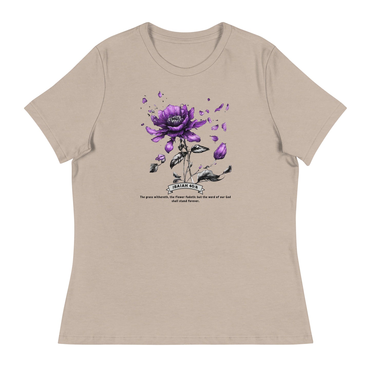 Flower Fadeth Women's Christian T-Shirt Heather Stone