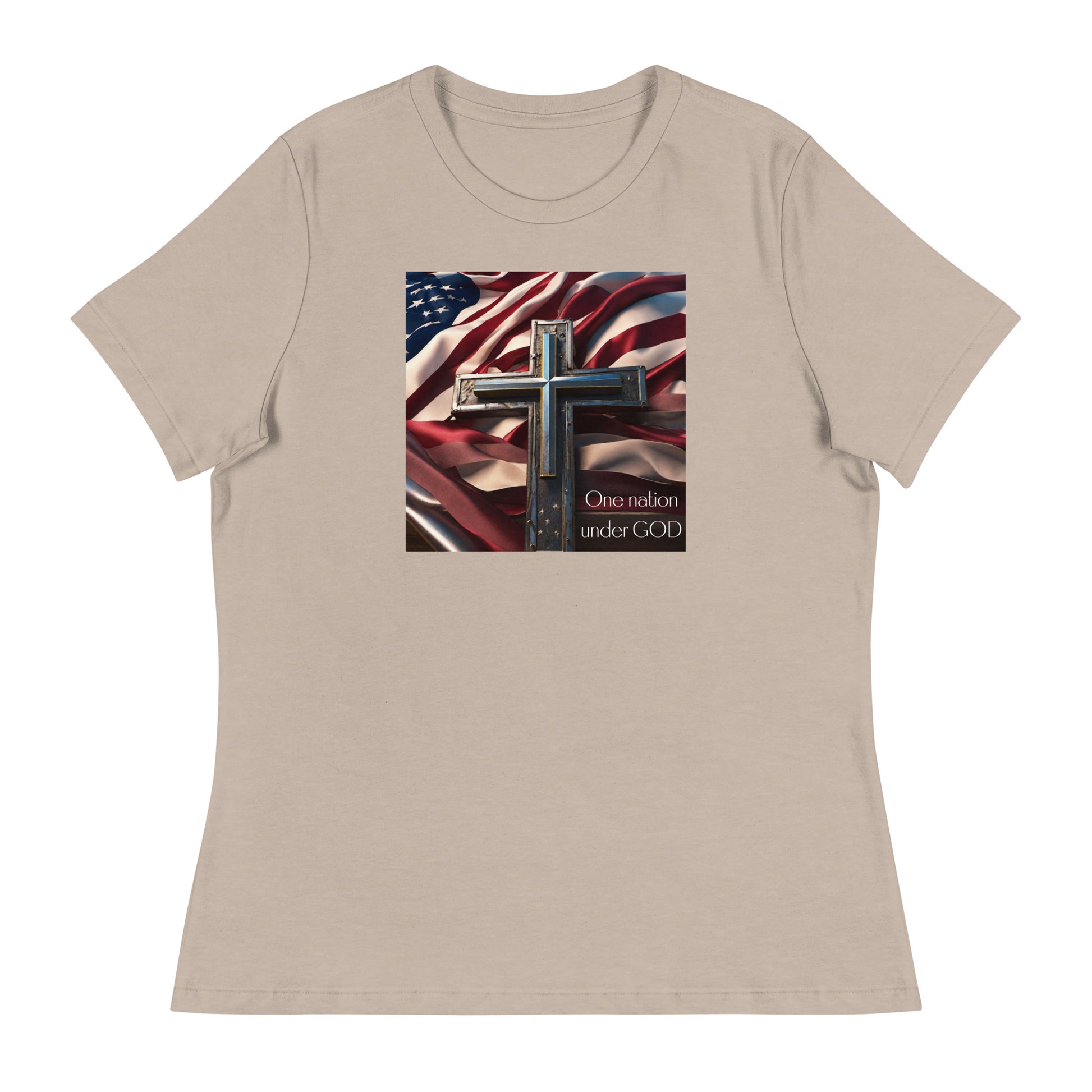 Patriotic Graphic Women's T-shirt Heather Stone