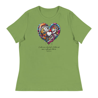 Blessed are the Pure in Heart Women's Christian T-Shirt Leaf