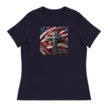 Patriotic Graphic Women's T-shirt Navy