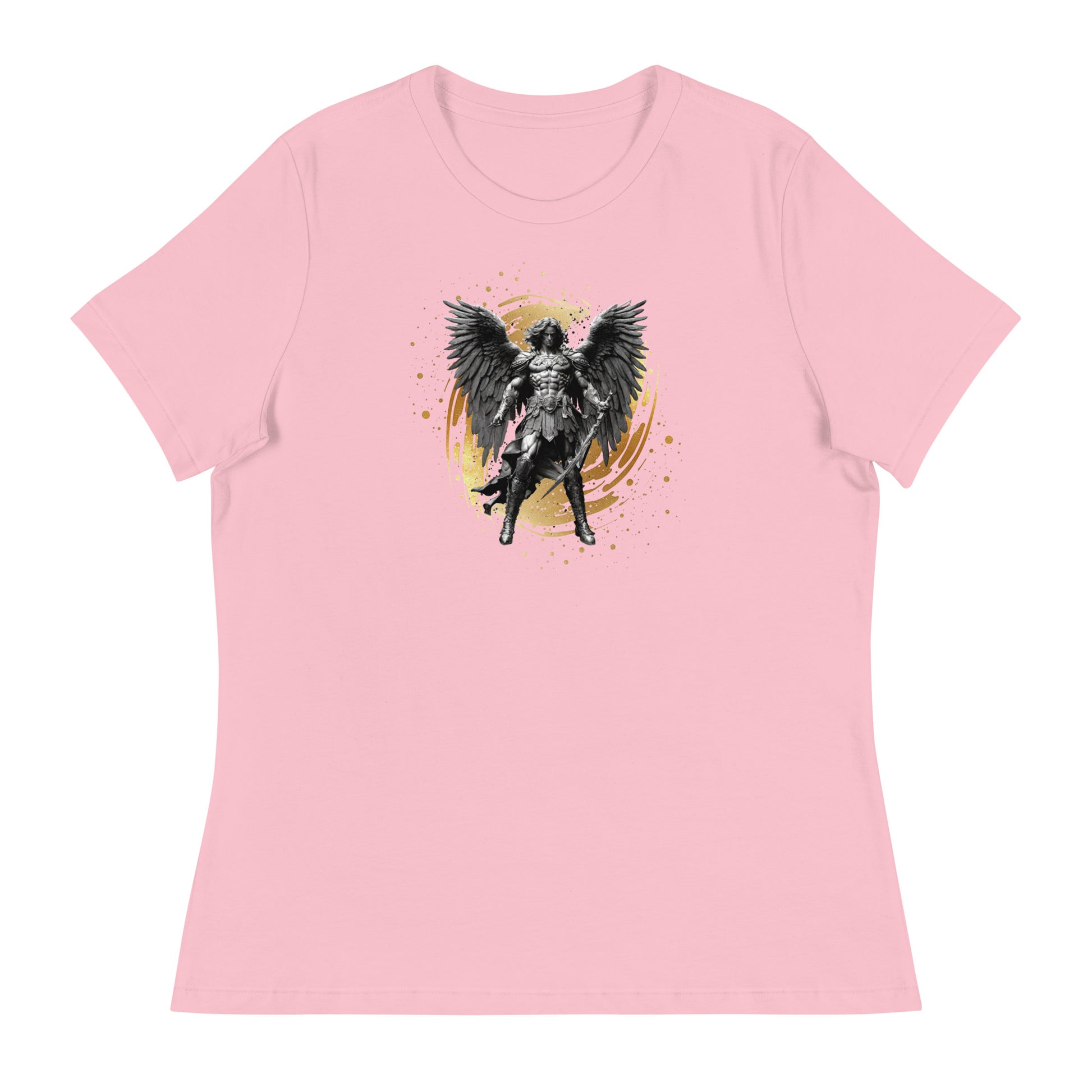 Biblical Archangel Bold Christian Women's T-Shirt Pink