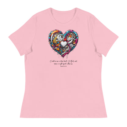 Blessed are the Pure in Heart Women's Christian T-Shirt Pink
